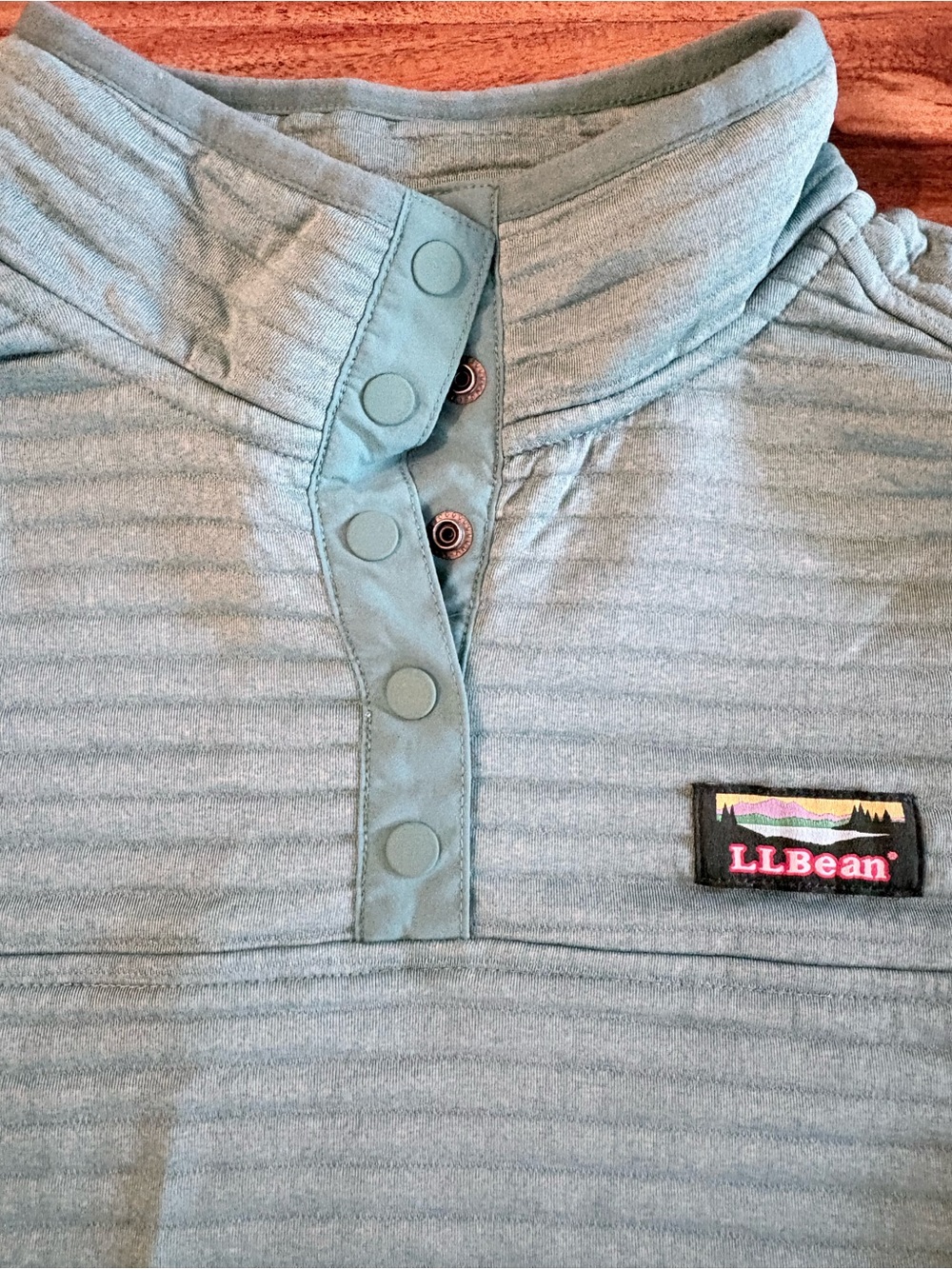 LL Bean Women’s Aqua Blue Airlight Knit Pullover Medium M Quarter Snap Jacket - Picture 5 of 8